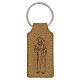 Rectangular St Francis keychain in stitched cork s1
