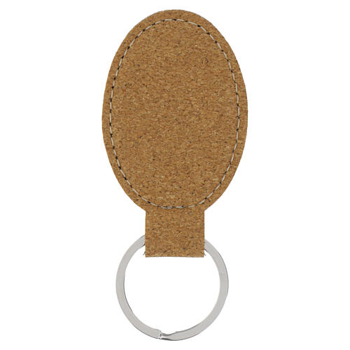 Oval St Christopher keychain in natural cork 3