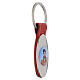 Saint Carlo Acutis Keychain in Red Faux Leather and Metal s2