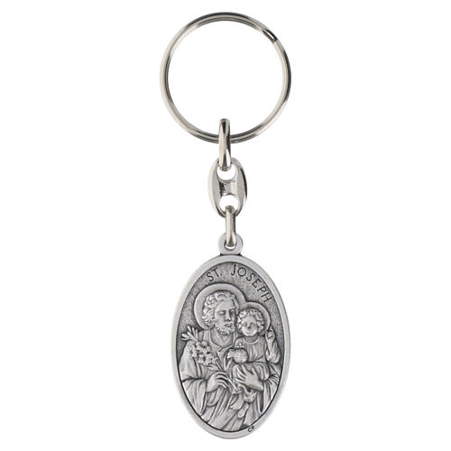 Portachiavi Sacra Famiglia e San Giuseppe 4,5mm argento 2