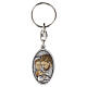 Porte-clés 4,5 cm ovale Sainte Famille et Saint-Esprit en zamak argenté s1