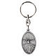 Oval Holy Family and Holy Spirit Keychain 4.5 cm Silver-Plated Zamak s2