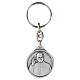 Porte-clés religieux Pape Léon XIV médaille ronde 25 mm en zamak argenté s1