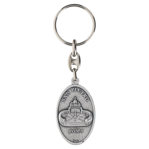 Brelok z Papieżem Leonem XIV, zamak posrebrzany, 4,5×2,5cm 2