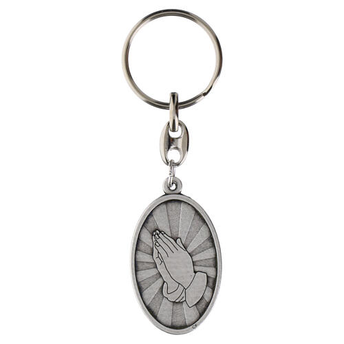 Porte-clés religieux médaille 4,5 cm en zamak argenté Saint Christophe 2