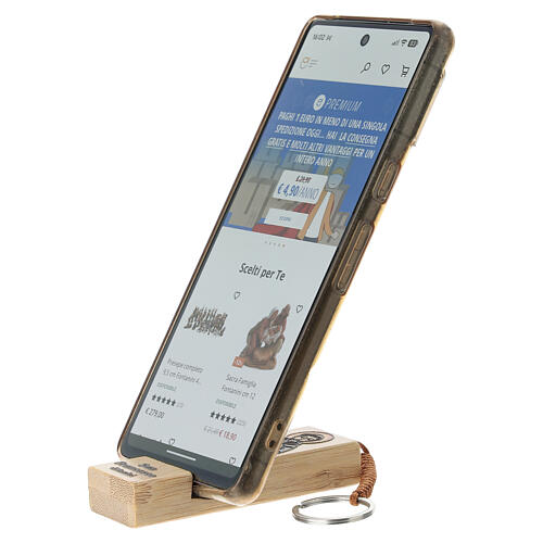 Brelok i stojak na smartfon 3×8 cm, św. Franciszek z Asyżu 4