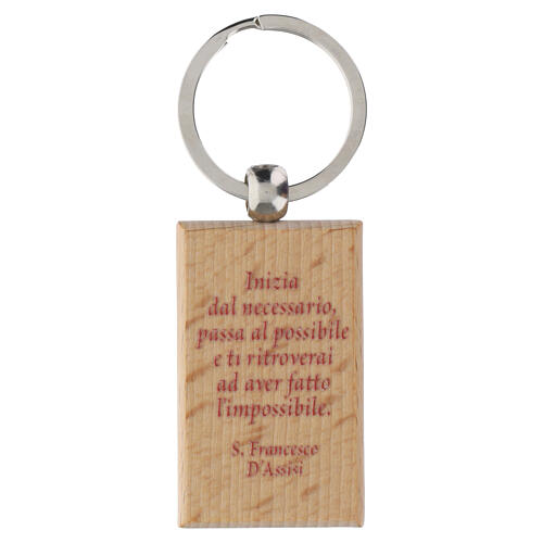 Brelok święty Franciszek, drewno naturalne, 5×3 cm 2