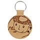 Keychain with St Francis of Assisi and wolf, leather diam. 6 cm s1