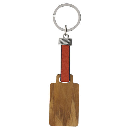 Pax et Bonum Tau Red Keychain, Poor Clares Monastery with Leather Strap 3