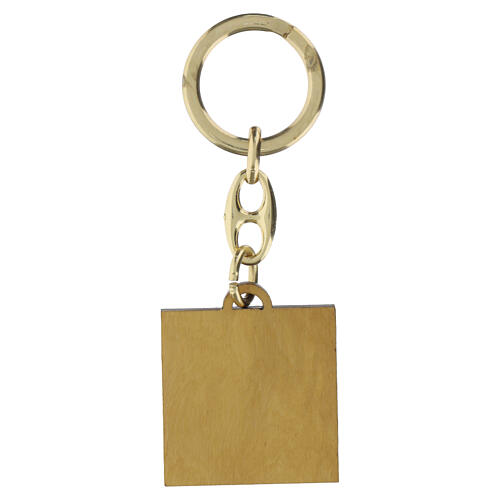 Pax et Bonum Square Olive Wood Keychain, Poor Clares Monastery 3