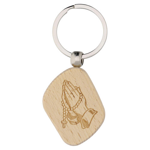 Portachiavi Valenti Madonna Miracolosa in legno 3,5x8 cm 2