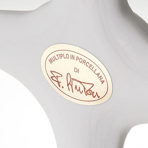 Holyart Crocifisso Stilizzato In Porcellana Bianca Francesco Pinton - 33 Cm, Fatto A Mano In Italia