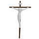 Crucifijo estilizado sobre cruz de madera Pinton 20 cm s2