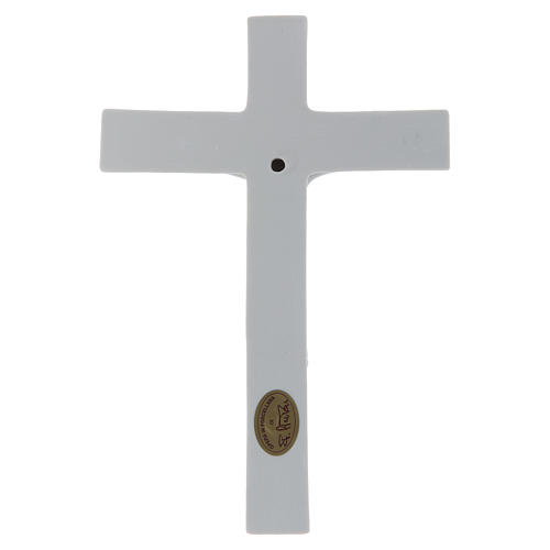 Baixo-relevo Pinton porcelana branca crucifixo túnica 25x17 cm 3