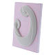 Pinton bas-relief Our Lady with Baby Jesus in white porcelain with pink panel 17X13 cm s2