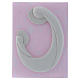 Baixo-relevo Pinton porcelana branca Virgem Menino fundo cor-de-rosa 17x13 cm s1