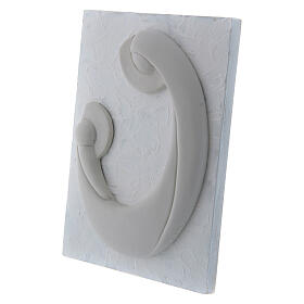 Flachrelief aus weißem Porzellan Madonna mit Kind auf weißem Panel von Pinton 17X13 cm
