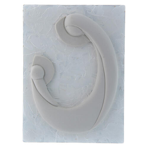 Flachrelief aus weißem Porzellan Madonna mit Kind auf weißem Panel von Pinton 17X13 cm 1