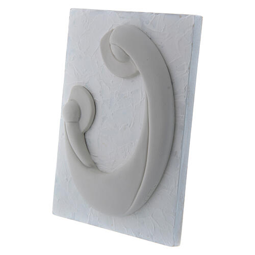 Flachrelief aus weißem Porzellan Madonna mit Kind auf weißem Panel von Pinton 17X13 cm 2
