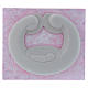 Bassorilievo Pinton Sacra Famiglia porcellana bianca pannello rosa 15X17 cm s1