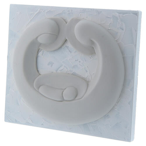 Bassrelief aus weißer Porzellan Pinton Heilige Familie weißes Panel 15X17 cm 2