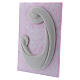 Flachrelief Madonna mit Kind aus Porzellan auf rosa Panel Pinton 27X19 cm s2