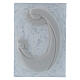 Flachrelief aus weißer Porzellan Madonna mit Kind auf weißem Paneel 27x19 cm s1