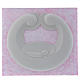 Bassorilievo Pinton Sacra Famiglia porcellana bianca su pannello rosa 22X25 cm s1