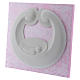 Holy Family bas relief in white porcelain on pink panel Pinton 22X25 cm s2