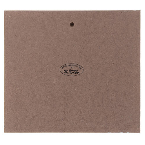 Flachrelief Pinton Heilige Familie aus weißem Porzellan auf weißem Panel 22X25 cm 3