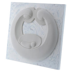 Bajorrelieve Pinton Sagrada Familia porcelana blanca en panel blanco 22x25 cm