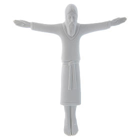 Baixo-relevo em porcelana branca Corpo Cristo túnica sem cruz 17x15 cm Pinton