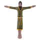 Bajorrelieve Pinton de porcelana crucifijo con túnica verde 17x15 cm s1