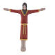 Crucifix with the body of Jesus Christ dressed with a red tunic bas-relief 17X15 cm Pinton s1