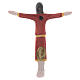 Bas-relief Pinton en porcelaine crucifix tunique rouge 17x15 cm s3