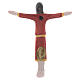 Body of Jesus Christ Crucifix Dressed with a Red Tunic Bas-relief 17X15 cm Pinton s3