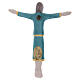 Crucifix with the body of Jesus Christ dressed with a light blue tunic bas-relief 17X15 cm Pinton s2
