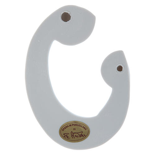 Flachrelief Pinton Madonna mit Kind aus weißer Porzellan 19X13 cm 2