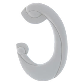 Flachrelief Madonna mit Kind aus weißer Porzellan Pinton 24X17 cm