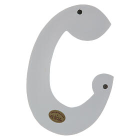 Flachrelief Madonna mit Kind aus weißer Porzellan Pinton 24X17 cm