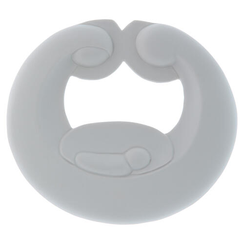 Flachrelief Pinton Heilige Familie aus weißer Porzellan 20x22 cm 1