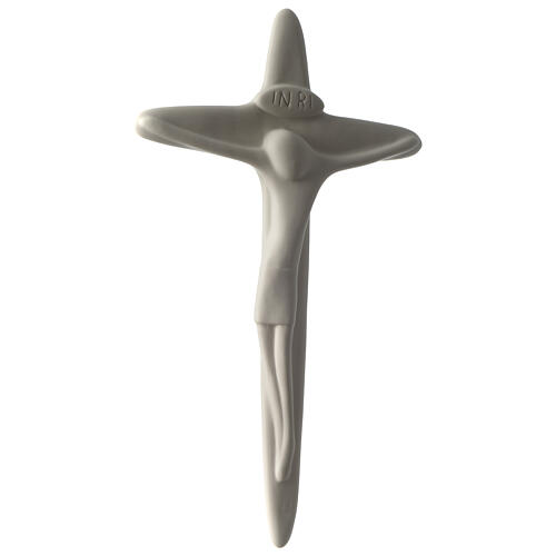 Stilisierter Kruzifix 43 cm aus Porzellan Francesco Pinton 3