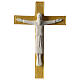 Crucifix corps avec tunique 25 cm porcelaine blanche croix dorée Pinton s1