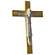 Crucifix corps avec tunique 25 cm porcelaine blanche croix dorée Pinton s3