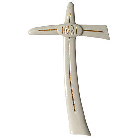 Pendentif Croix Tau En Bois D'olivier – 4x3 Cm, Avec Cordon Marron – Fabriqué En Italie, Symbole De Paix