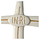 Tau cross in polished porcelain with golden design 17x10 in by Francesco Pinton s2