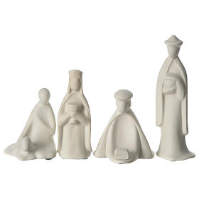 Trois Rois Mages et berger porcelaine pour crèche 16 cm Francesco Pinton