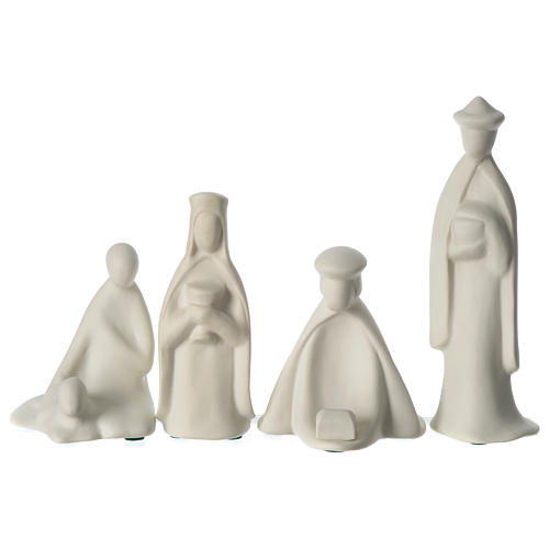 Trois Rois Mages et berger porcelaine pour crèche 16 cm Francesco Pinton 1