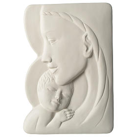 Virgen con Niño bajorrelieve porcelana 40 cm Pinton