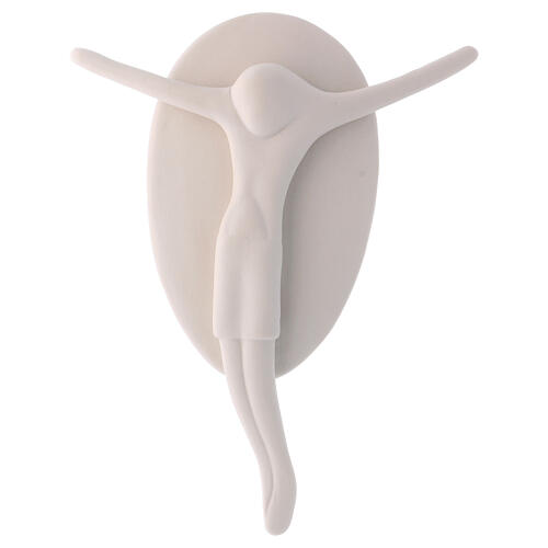 Stilisiertes Christus-Oval aus weißer Porzellan 20x16 cm von Francesco Pinton 1